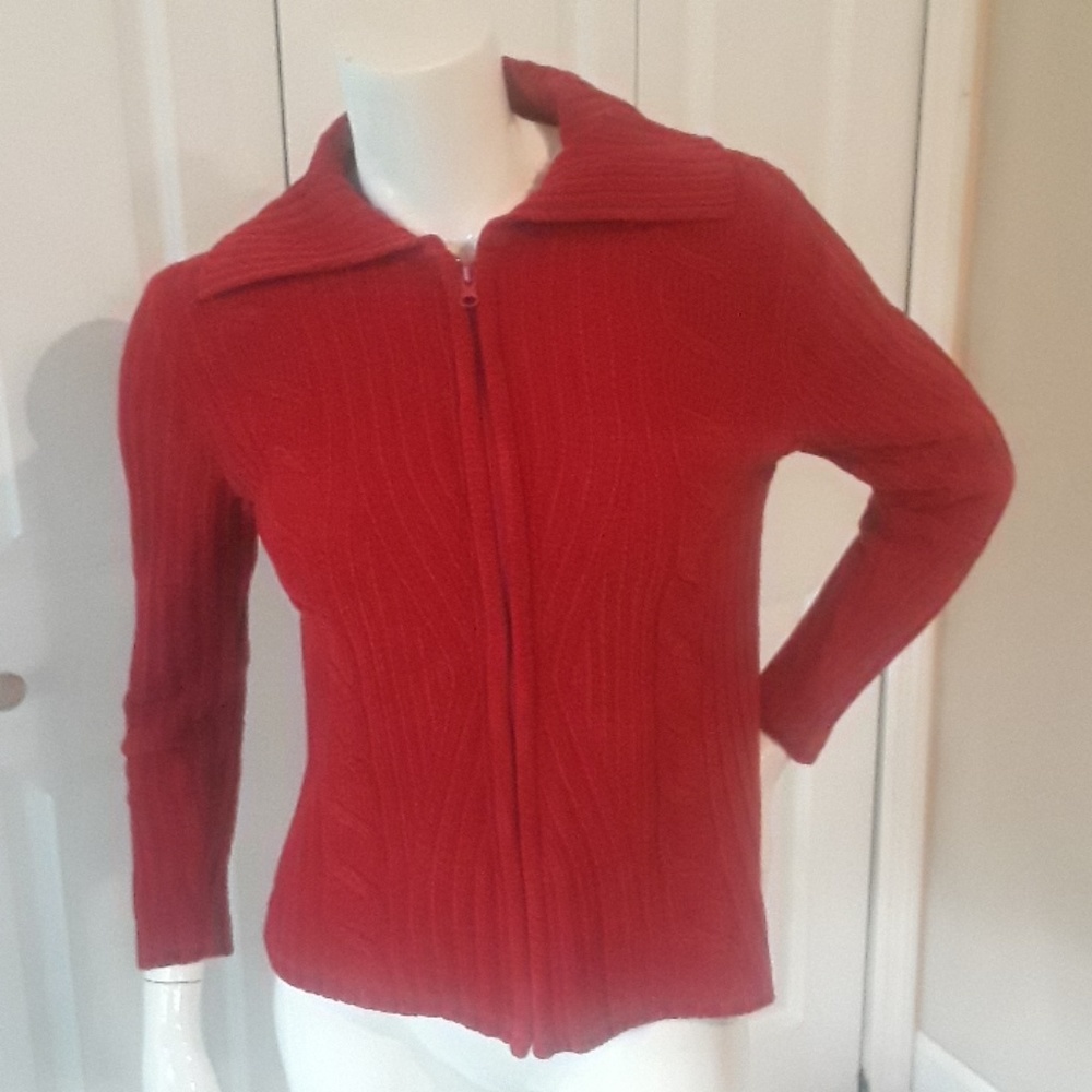 Woven long sleeve sweater